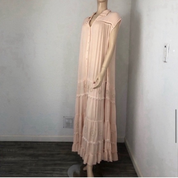 Free People Pretty Cozy Maxi Smock Dress Ecru maxi - Picture 13 of 16